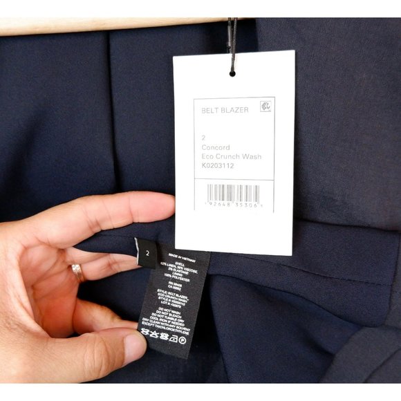 NEW Theory Womens Concord Eco Crunch Wash Linen Blend Belt Blazer, size 2 - Picture 10 of 16